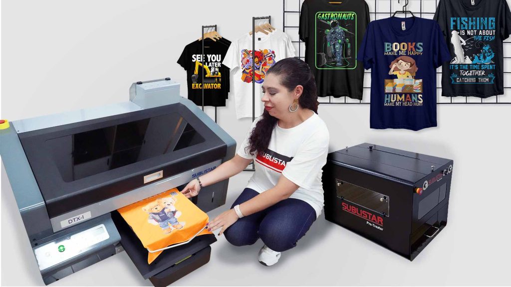 A3 DTG direct print T shirt with 1 tray