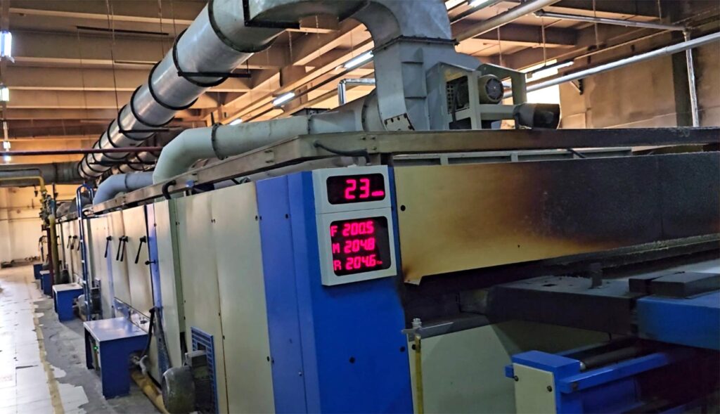 Stenter machine Heat setting